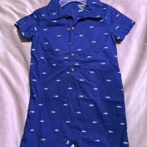 Carter's Navy Shark Patterned Romper
